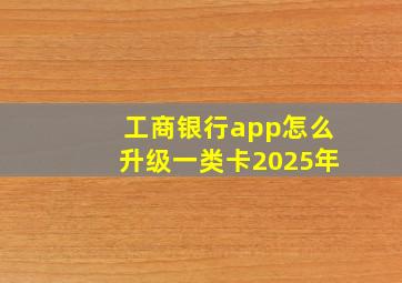 工商银行app怎么升级一类卡2025年