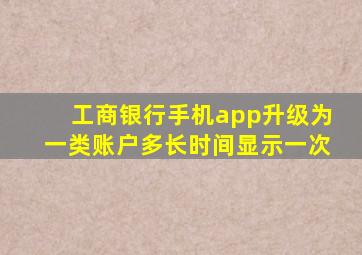 工商银行手机app升级为一类账户多长时间显示一次