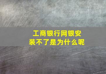 工商银行网银安装不了是为什么呢