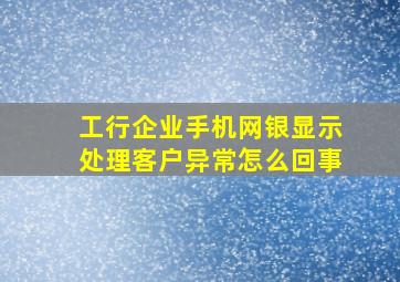 工行企业手机网银显示处理客户异常怎么回事