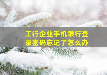 工行企业手机银行登录密码忘记了怎么办