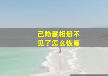 已隐藏相册不见了怎么恢复