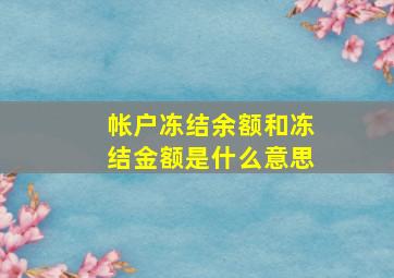 帐户冻结余额和冻结金额是什么意思