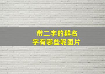 带二字的群名字有哪些呢图片