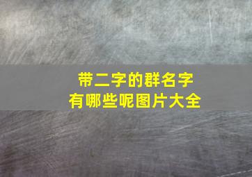 带二字的群名字有哪些呢图片大全