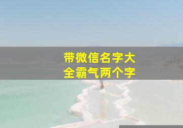 带微信名字大全霸气两个字