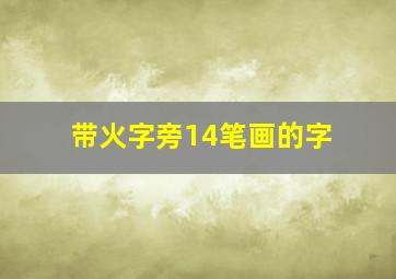 带火字旁14笔画的字