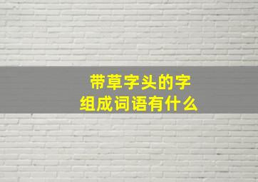 带草字头的字组成词语有什么