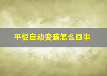 平板自动变暗怎么回事