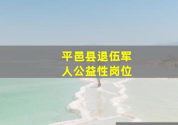 平邑县退伍军人公益性岗位