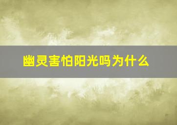 幽灵害怕阳光吗为什么