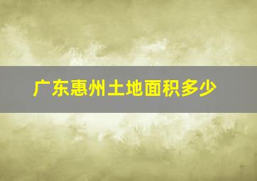 广东惠州土地面积多少