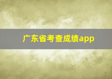 广东省考查成绩app