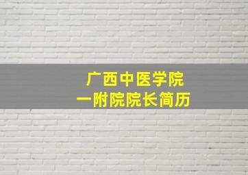 广西中医学院一附院院长简历