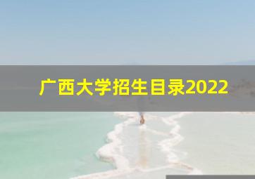 广西大学招生目录2022