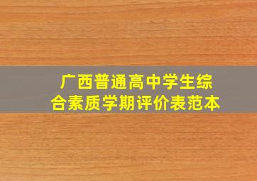 广西普通高中学生综合素质学期评价表范本