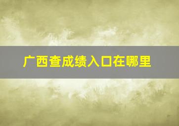 广西查成绩入口在哪里