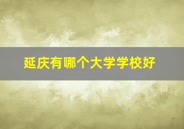 延庆有哪个大学学校好