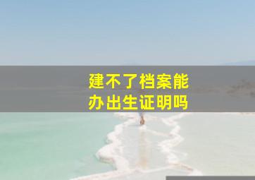 建不了档案能办出生证明吗