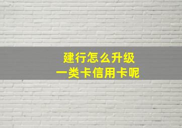 建行怎么升级一类卡信用卡呢