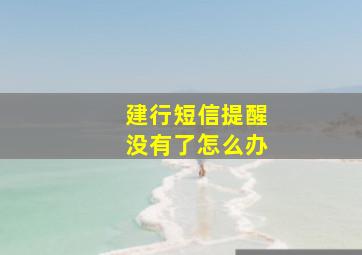 建行短信提醒没有了怎么办