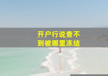 开户行说查不到被哪里冻结