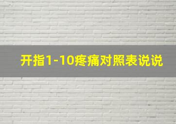 开指1-10疼痛对照表说说