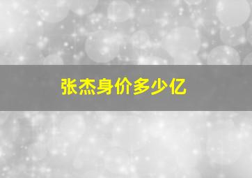 张杰身价多少亿