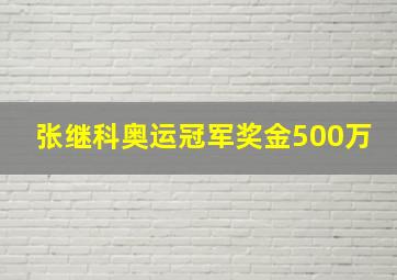 张继科奥运冠军奖金500万