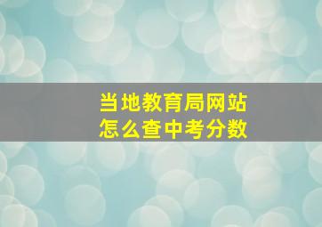 当地教育局网站怎么查中考分数