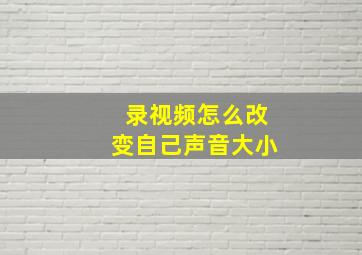 录视频怎么改变自己声音大小