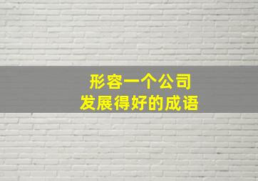 形容一个公司发展得好的成语