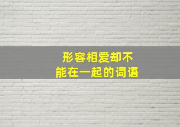 形容相爱却不能在一起的词语