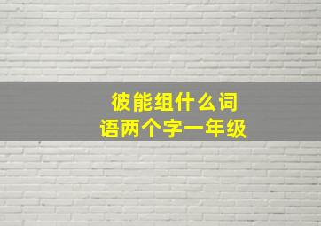 彼能组什么词语两个字一年级