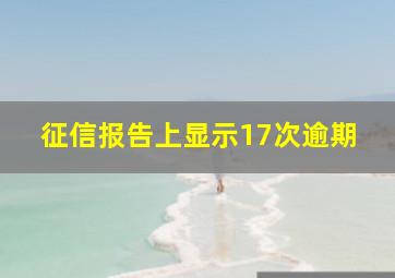 征信报告上显示17次逾期