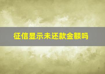 征信显示未还款金额吗