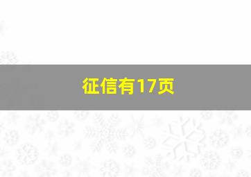 征信有17页