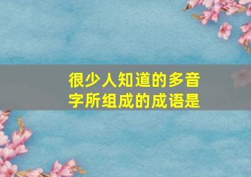 很少人知道的多音字所组成的成语是