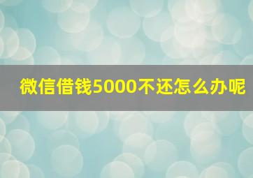 微信借钱5000不还怎么办呢