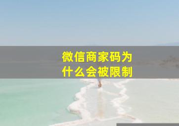 微信商家码为什么会被限制