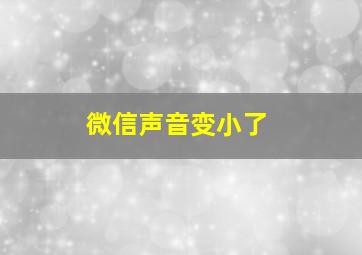 微信声音变小了