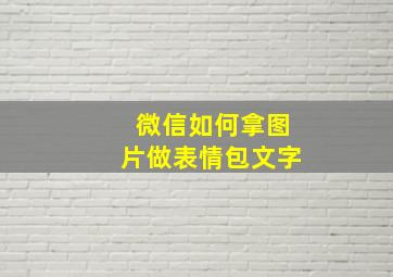 微信如何拿图片做表情包文字