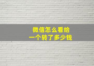 微信怎么看给一个转了多少钱