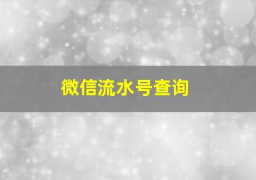 微信流水号查询