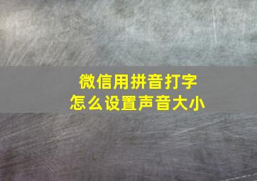 微信用拼音打字怎么设置声音大小