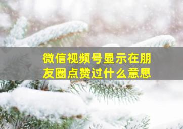 微信视频号显示在朋友圈点赞过什么意思