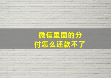 微信里面的分付怎么还款不了