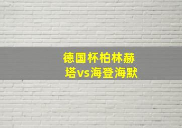 德国杯柏林赫塔vs海登海默