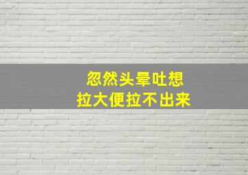 忽然头晕吐想拉大便拉不出来