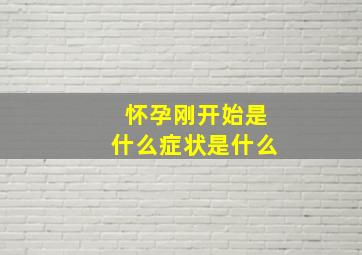 怀孕刚开始是什么症状是什么